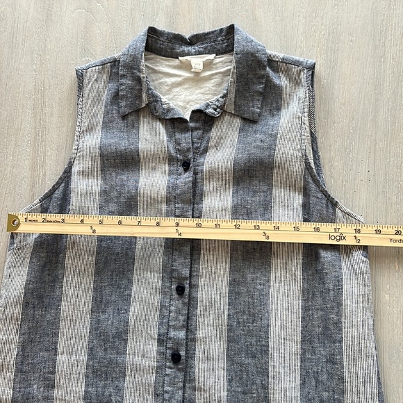 beachlunchlounge Anthropology Zena Linen Blend Distressed Hem Shirt Dress SZ S/P - Picture 7 of 9